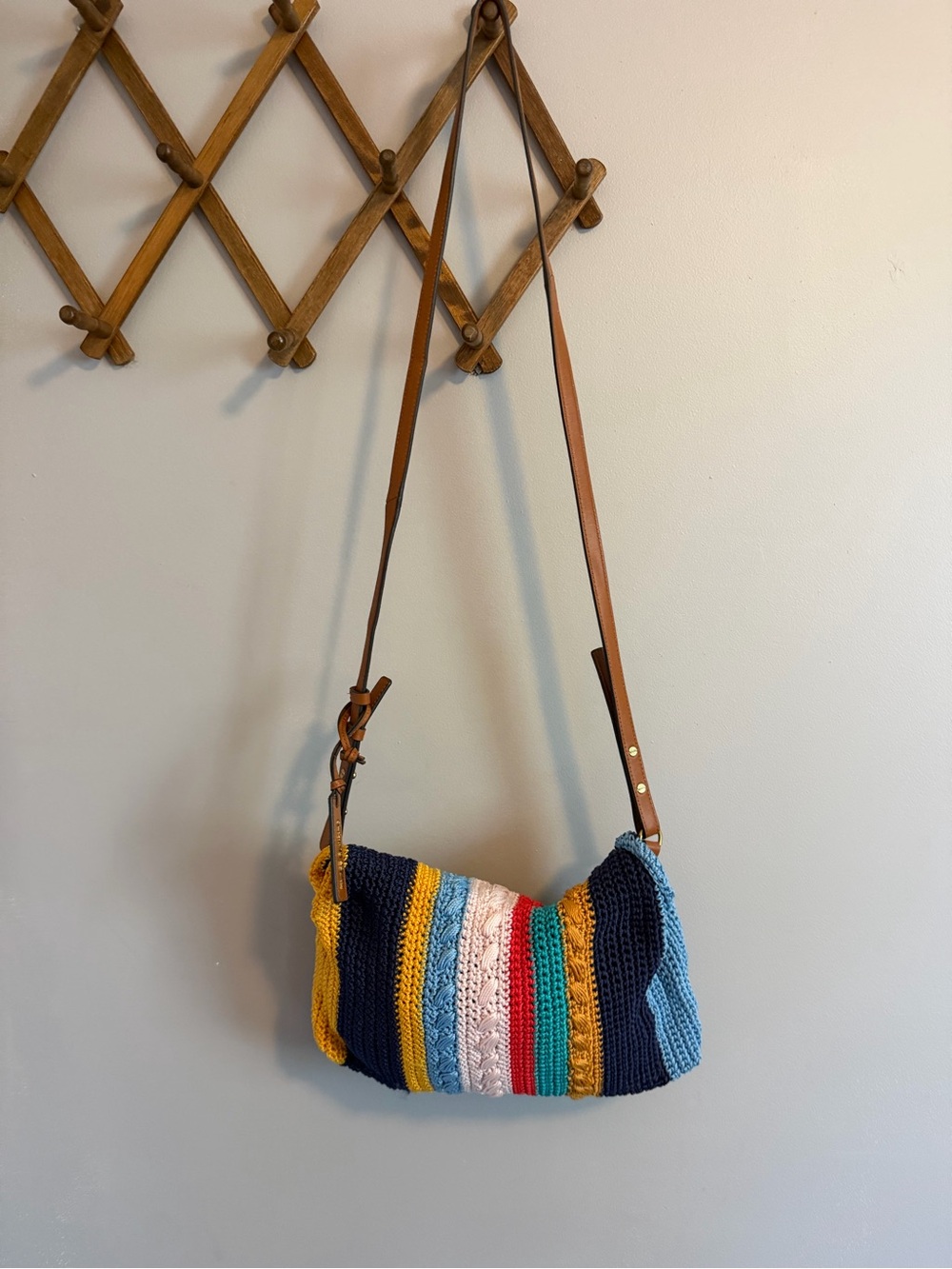 Vince Camuto Multicolour Crochet Boho Shoulder Bag NWOT OS